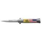 Dont Tread on Me USA Flag Milano Stiletto Automatic Knife Bayo Switchblade