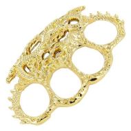 Dragon Brass Knuckles Gold Paperweight