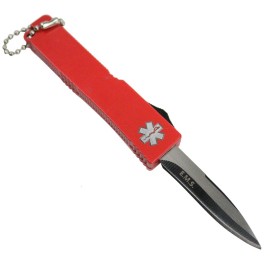 E.M.S. Mini Red D/A OTF Automatic Knife Keychain