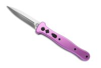 Fort Knife Works Cross Side Opener Automatic Knife Purple Satin Dagger (8.5" Overall)