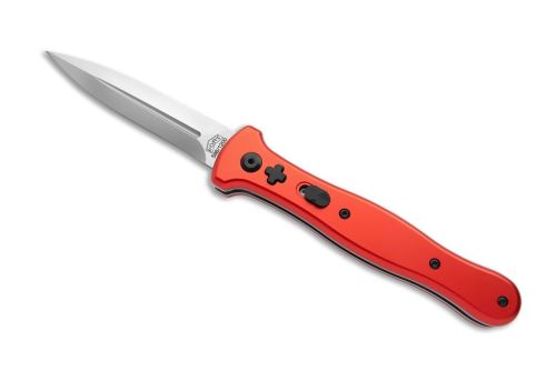 Fort Knife Works Red Cross Side Opener Automatic Knife Satin Dagger (8.5" Overall)