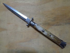 Frank B. 11" Stiletto Swinguard Brazilian Horn Automatic Knife Dagger