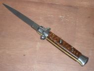 Frank B Real Italian Stiletto Flat Grind Snakewood Automatic Knife