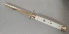 Frank B Swinguard 11" Italian Stiletto Camel Bone Gold Bayo Automatic Knife