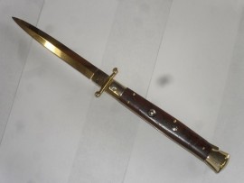 Frank Beltrame 11 Inch Cocobolo Swinguard Stiletto Automatic Knife Gold Dagger