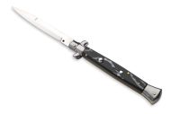 Frank Beltrame 11" Imitation Horn Stiletto Automatic Knife Satin Bayonet