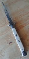 Frank Beltrame 11" Imitation Ivory Swinguard Stiletto Automatic Knife Dagger