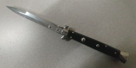 Frank Beltrame 11 Inch Black Italian Stiletto Automatic Knife Bayo