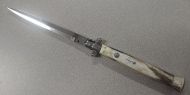 Frank Beltrame 11" Brazilian Horn Stiletto Automatic Knife Satin Bayonet