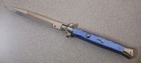 Frank Beltrame 11" Italian Stiletto Imitation Blue Pearl Bayo Automatic Knife