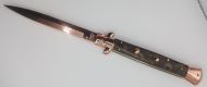 Frank Beltrame 11" Mikarta Italian Stiletto Automatic Knife Bayonet Blade Copper Plated