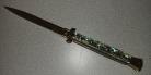 Frank Beltrame 11" Stiletto Automatic Knife Abalone Gold Bayo