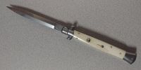 Frank Beltrame 11" White Bone Stiletto Automatic Knife Satin Dagger