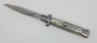 Frank Beltrame 8" Blonde Horn Stiletto Automatic Knife Swedge