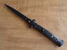 Frank Beltrame 9" Carbon Fiber Stiletto Automatic Knife Black Flat Grind