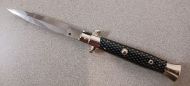 Frank Beltrame 9" Imitation Carbon Fiber Automatic Knife Satin Dagger