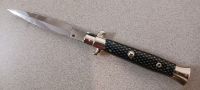 Frank Beltrame 9" Imitation Carbon Fiber Automatic Knife Satin Dagger