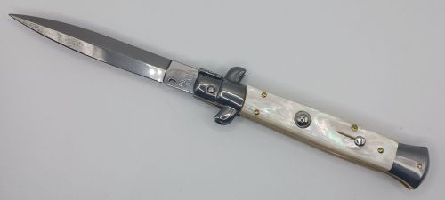Frank Beltrame 9" Mother of Pearl Stiletto Automatic Knife Dagger
