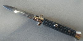 Frank Beltrame 9" Stiletto Kevlar Automatic Knife Satin Bayo