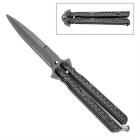 Gear Head Black Spear Point Butterfly Knife