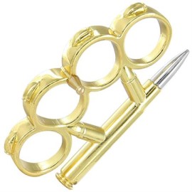 Gold Reloaded Magnum Cartridge Silver Bullet Brass Knuckles