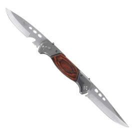 Goliath Double Switchblade Wood Automatic Knife Satin