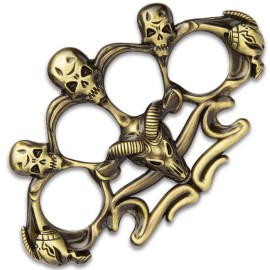 Gothic Ram Head Brass Knuckles Metal Paperweight