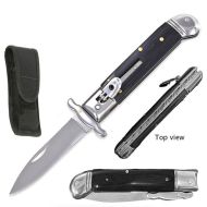 Great Value Black Wood Swinguard Lever Lock Automatic Knife (8" Overall Length)