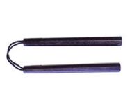 Hardwood Nunchuck with Rope Black