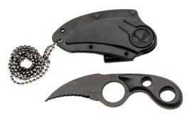 Hawk Black Serrated Blade Neck Knife