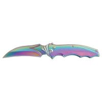 Hawkbill Blade Automatic Knife - Rainbow