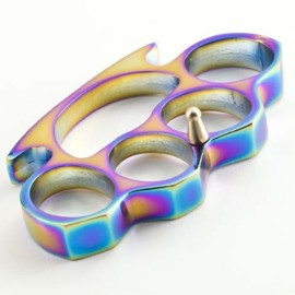 Heavy Duty Brass Knuckles Rainbow Paperweight