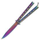 Heavy Rainbow Balisong Folding Butterfly Knife