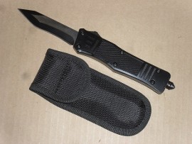 Hitman D/A OTF Black Automatic Knife Drop Point Tanto