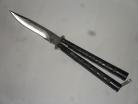 9" Balisong Black Heavy Butterfly Knife Satin