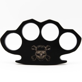 Jolly Roger Black Brass Knuckles Belt Buckle Paperweight