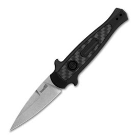 Kershaw Launch 12 Black Carbon Fiber Mini Automatic Knife Bayo Stone Wash