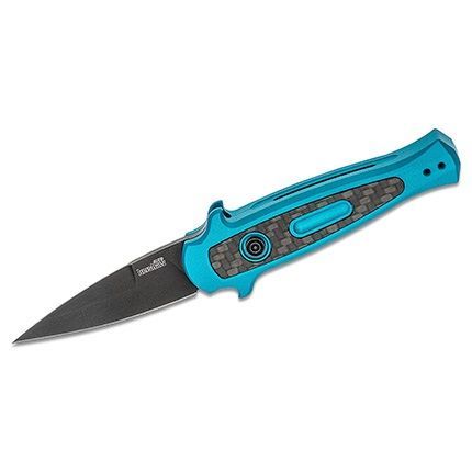 Kershaw Launch 12 Teal Carbon Fiber Automatic Knife Black Bayonet