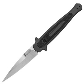 Kershaw Launch 8 Carbon Fiber Automatic Knife Gray Stone Wash Bayo