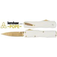 Kershaw Livewire Pope D/A OTF Automatic Knife White Aluminum (3.3" Gold)