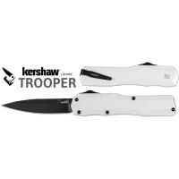 Kershaw Livewire Trooper D/A OTF Automatic Knife White Aluminum (3.3" Black)