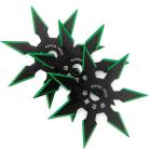 Khoga Ninja Set of 3 Sure Stick Seven Point Shuriken Throwing Stars Black Green