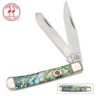 Kissing Crane Genuine Abalone Trapper Folding Knife