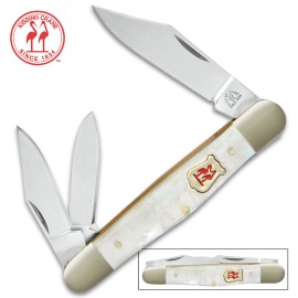 Kissing Crane Genuine Pearl Whittler Folding Knife