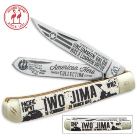 Kissing Crane Iwo Jima Folding Trapper Pocket Knife