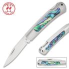 Kissing Crane Mini Abalone Folding Knife