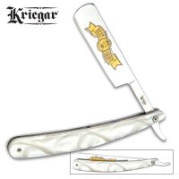 Kriegar Best Shave White Pearl Straight Edge Barber Razor