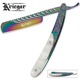 Kriegar Gentlemen Straight Razor Knife Titanium Rainbow