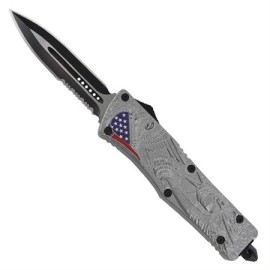 Lady Liberty D/A OTF Automatic Knife Dagger Serrated