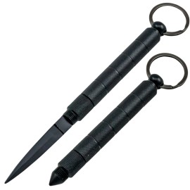 Large Black Keychain Hidden Concealed Knife Kubotan